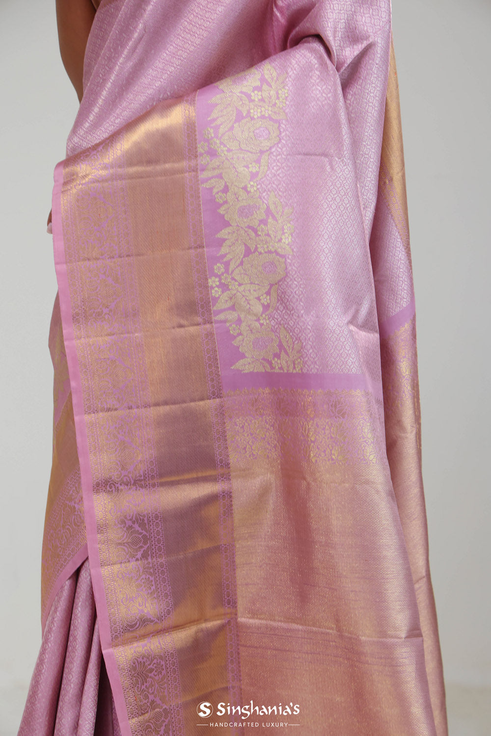 Corfu Pink Jaali Kanjivaram Silk Saree