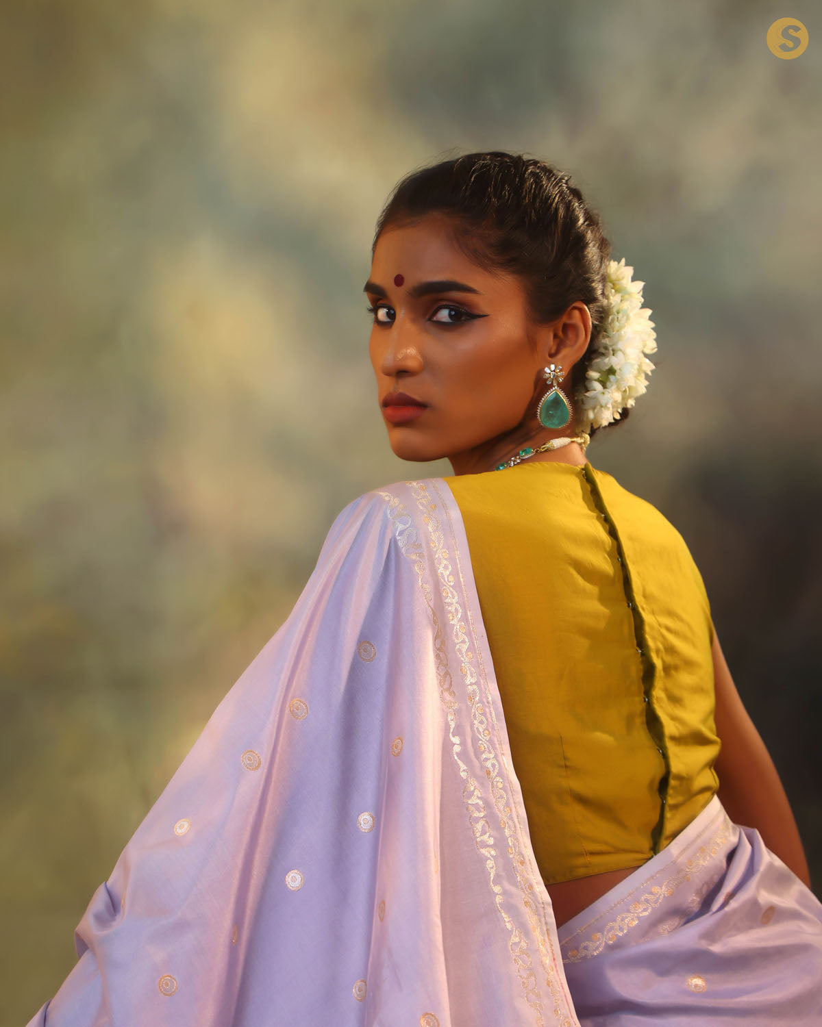 Periwinkle Purple Banarasi Silk Saree With Zari Weave