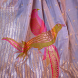 Periwinkle Purple Banarasi Silk Saree With Zari Weave