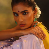 Periwinkle Purple Banarasi Silk Saree With Zari Weave