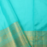 Aqua Blue Kanjivaram Silk Saree With Floral-Fauna Weaving