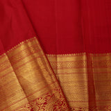 Crimson Red Kanjivaram Silk Saree With Floral Jaal Weaving