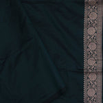Dark Green Banarasi Saree With Floral Jaal