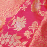 Cherry Pink Jaal Banarasi Silk Saree