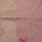 Pale Purple Banarasi Silk Saree With Geometric Weaving