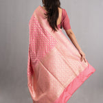Carnation Pink Banarasi Silk Butti Saree