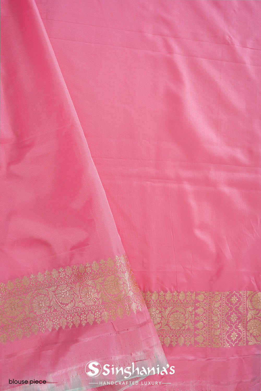 Carnation Pink Banarasi Silk Butti Saree