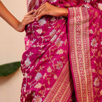 Cardinal Purple Banarasi Silk Saree With Gold-Silver Zari