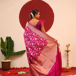 Cardinal Purple Banarasi Silk Saree With Gold-Silver Zari
