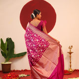 Cardinal Purple Banarasi Silk Saree With Gold-Silver Zari