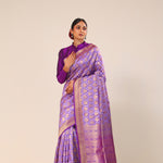 Periwinkle Purple Chiniya Banarasi Silk Saree