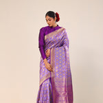 Periwinkle Purple Chiniya Banarasi Silk Saree