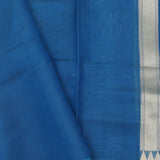 Spanish Blue Chiniya Banarasi Silk Saree
