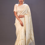 Flax Gold Tissue Banarasi Silk Saree