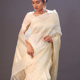 Flax Gold Tissue Banarasi Silk Saree