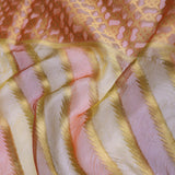 Brown Rangkat Tissue Organza Banarasi Saree With Gold Zari Work