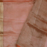 Brown Rangkat Tissue Organza Banarasi Saree With Gold Zari Work