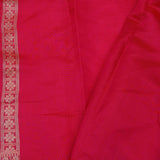 Crimson Red Banarasi Silk Saree With Gold Zari Border
