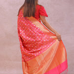 Pink Banarasi Silk Saree With Gold Zari Border
