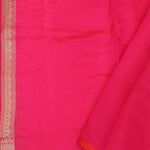 Pink Banarasi Silk Saree With Gold Zari Border