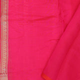 Pink Banarasi Silk Saree With Gold Zari Border