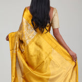 Bright Gold Kanjivaram Silk Jaal Saree