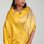 Bright Gold Kanjivaram Silk Jaal Saree