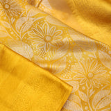 Bright Gold Kanjivaram Silk Jaal Saree