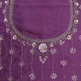 Fuchsia Blue Handcrafted Organza Saree