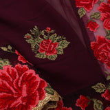 Byzantium Purple Georgette Saree With Floral Embroidery