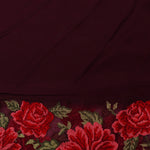 Byzantium Purple Georgette Saree With Floral Embroidery