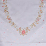 Bright White Handcrafted Organza Saree