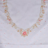 Bright White Handcrafted Organza Saree