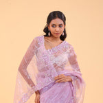 Lilac Purple Tissue Handcrafted Saree