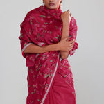 Rubine Red Crafted Organza Saree
