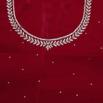 Rubine Red Crafted Organza Saree