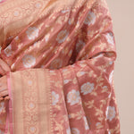 Baby Pink Jaal Banarasi Silk Saree