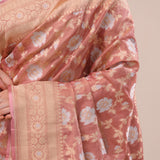 Baby Pink Jaal Banarasi Silk Saree