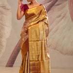 Autumn Gold Jaal Kanjivaram Silk Saree