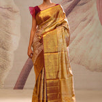 Autumn Gold Jaal Kanjivaram Silk Saree
