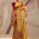 Autumn Gold Jaal Kanjivaram Silk Saree