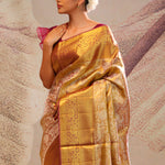 Autumn Gold Jaal Kanjivaram Silk Saree