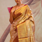 Autumn Gold Jaal Kanjivaram Silk Saree