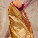 Autumn Gold Jaal Kanjivaram Silk Saree