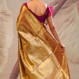 Autumn Gold Jaal Kanjivaram Silk Saree