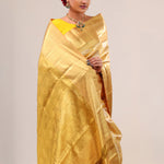 Light Gold Floral Jaal Kanjivaram Silk Saree