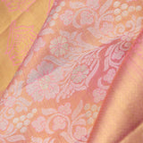 Sweet Pink Kanjivaram Silk Saree With Florals