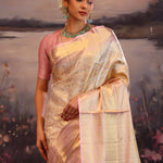 Champagne Gold Jaal Kanjivaram Silk Saree