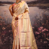 Champagne Gold Jaal Kanjivaram Silk Saree