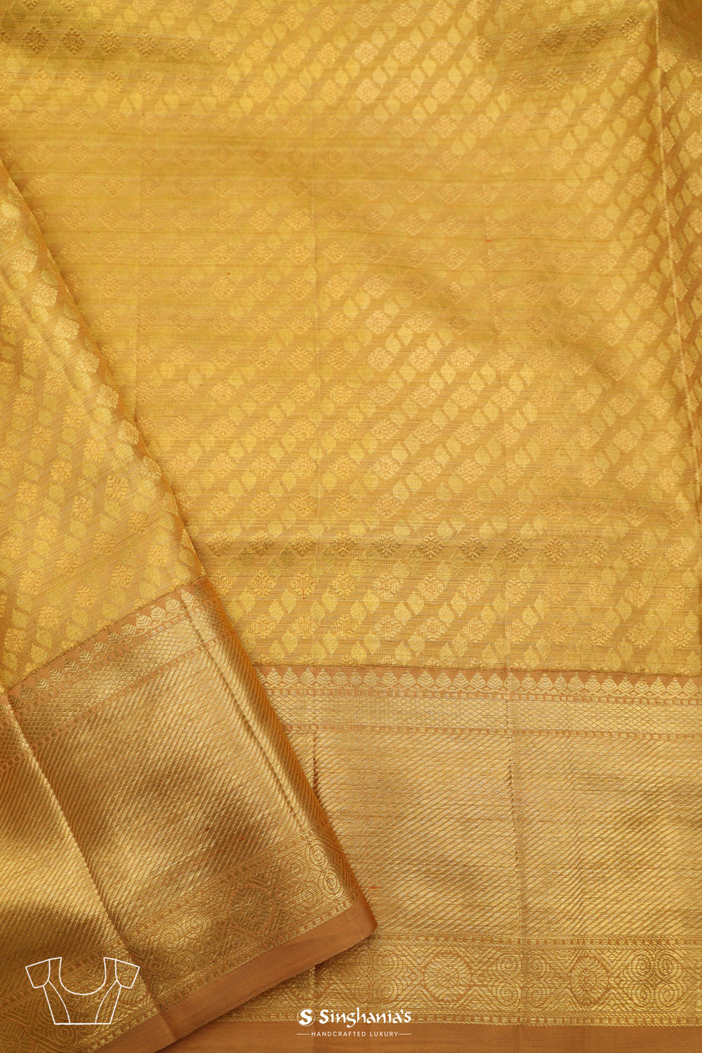Sunset Gold Heritage Kanjivaram Silk Saree